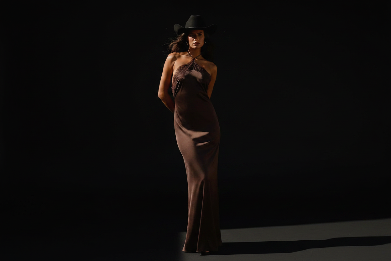 Dress on black background